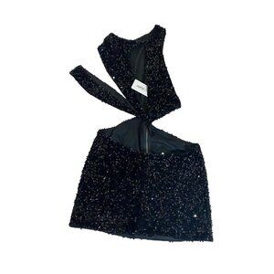 NWT Alglist Women's Black Sequin Cut Out Cocktail Dress - XL